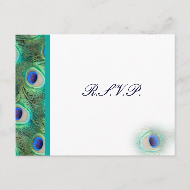 Postal De Invitación carta de rsvp de casamiento azul de casamiento de  (Anverso)