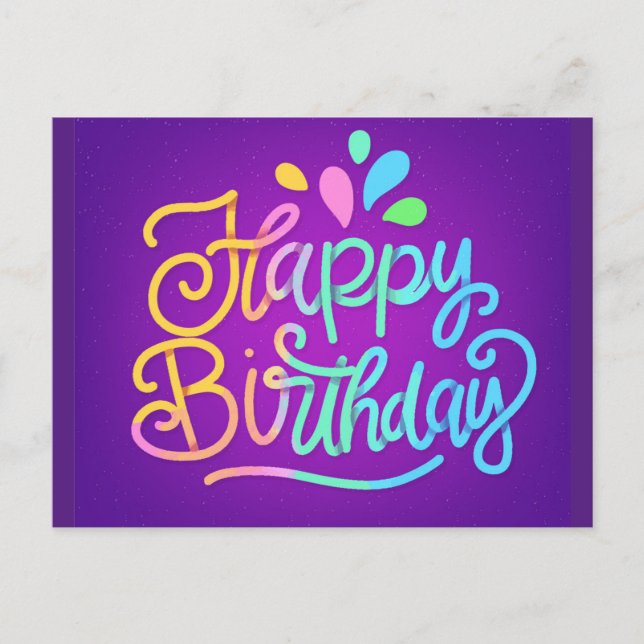 Postal De Invitación Cartas de cumpleaños felices (Anverso)