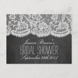Postal De Invitación Cartas de recetas de Chalkboard y Lace Bridal Show