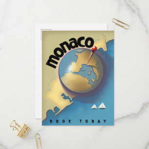 Postal De Invitación Cartel de viaje a Mónaco