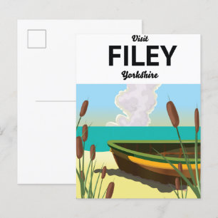 Postal De Invitación Cartel de viaje de Filey, costa de Yorkshire