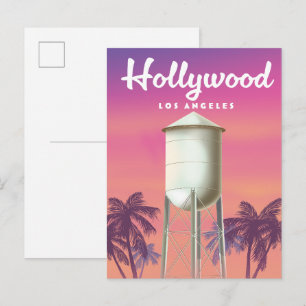 Postal De Invitación Cartel de viaje de Hollywood Los Ángeles