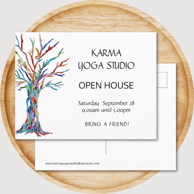 Postal De Invitación Casa Abierta Karma Yoga (Subido por el creador)