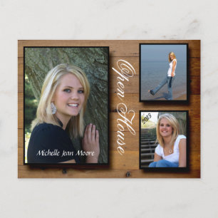 Postal De Invitación Casa de campo abierta de madera