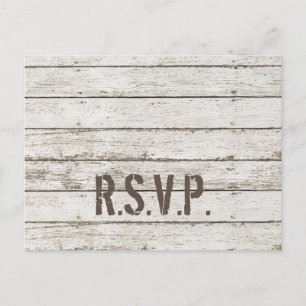 Postal De Invitación casamiento rústico vintage de granero blanco con p