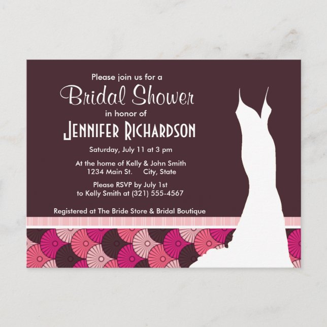 Postal De Invitación Cáscaras rosadas cúrcutas (Anverso)