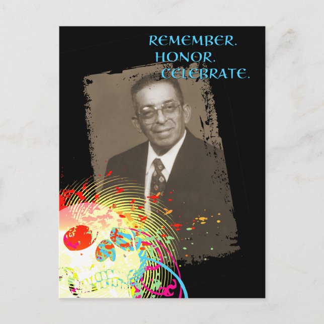 Postal De Invitación celebración conmemorativa de dia de los muertos (h (Anverso)