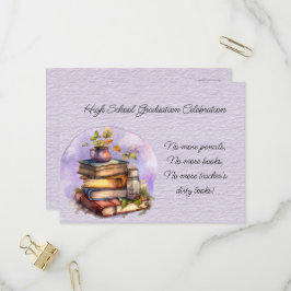Postal De Invitación Celebración de graduación de secundaria