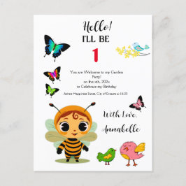 Postal De Invitación Celebración de los niños Fiestas en el jardín
