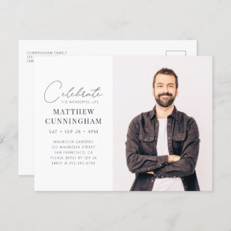 Postal De Invitación Celebración de su maravillosa vida moderna foto si