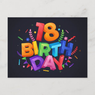 Postal De Invitación Celebración del cumpleaños 18