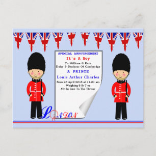 Postal De Invitación Celebración del Príncipe Nacido de Cambridge