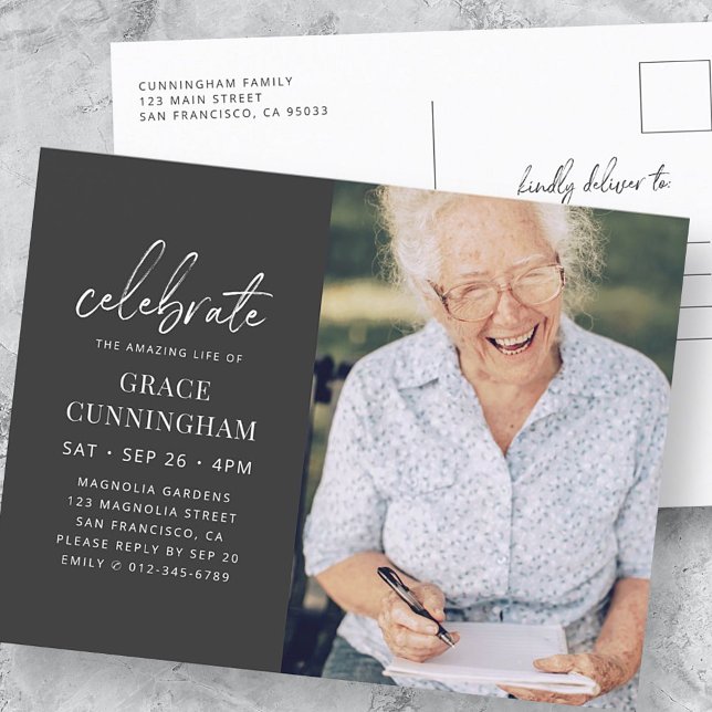 Postal De Invitación Celebrar la asombrosa vida moderna y simple foto (Subido por el creador)