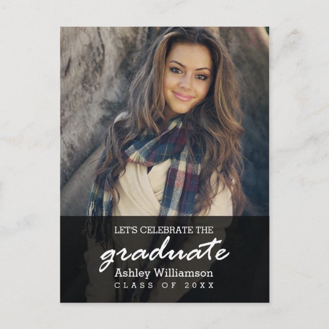 Postal De Invitación Celebrar la fiesta de graduación de fotos (Anverso)