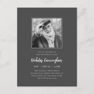 Postal De Invitación Celebrar su maravillosa vida, foto conmemorativa m
