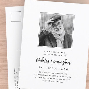 Postal De Invitación Celebrar su maravillosa vida, foto conmemorativa m