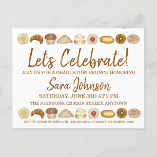 Postal De Invitación Celebremos Pastry Tray Breakfast Brunch Foods