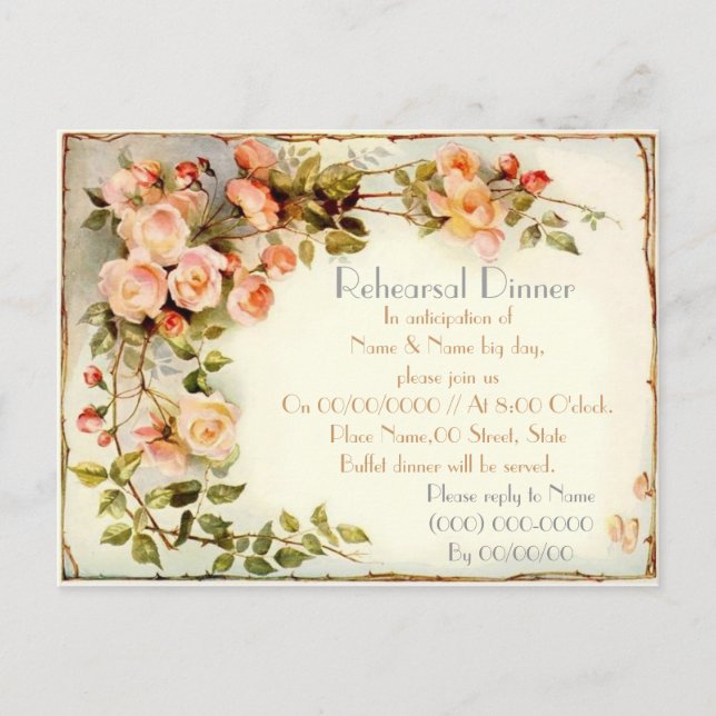 Postal De Invitación Cena de ensayo (Anverso)