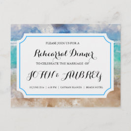 Postal De Invitación Cena de ensayo para Boda de playa o tropical