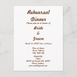 Postal De Invitación Cena de ensayo personalizada de novias y novias