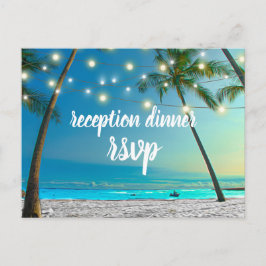 Postal De Invitación Cena de recepción Tropical Beach Lights