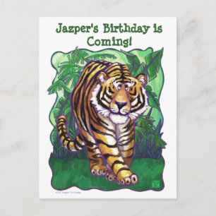 Postal De Invitación Centro de Fiesta de tigres