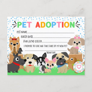Postal De Invitación Certificado de Adopción de Papúa para Adopción Mas