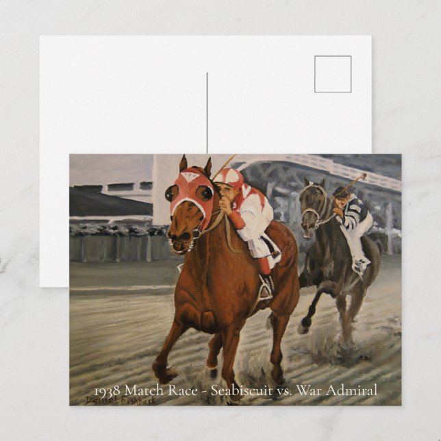 Postal De Invitación Champion Thoroughbred gana carrera de caballos (Anverso / Reverso)