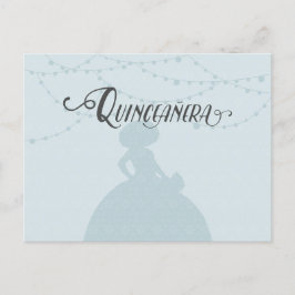 Postal De Invitación Charro Silhouette Quinceanera con aroma azul y ace