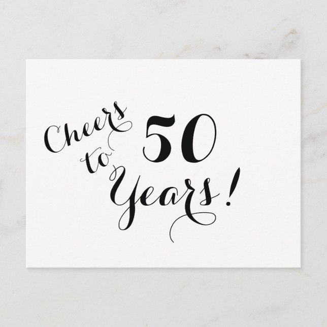 Postal De Invitación Cheers to 50 Years Response Post Card (Tarjeta de  (Anverso)