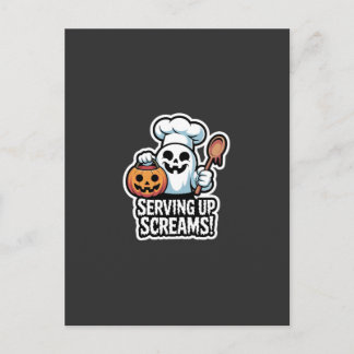 Postal De Invitación Chef Boo – Spooky Cute Halloween Ghost Spoon