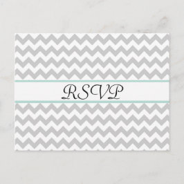 Postal De Invitación Chevron Gris Chevron Custom Wedding RSVP Post Card