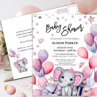 Chica bebé elefante globos rosados lindo Baby Show