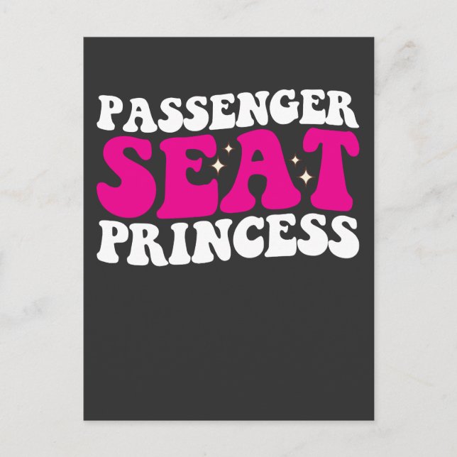 Postal De Invitación Chica del asiento del acompañante Retro del coche  (Anverso)