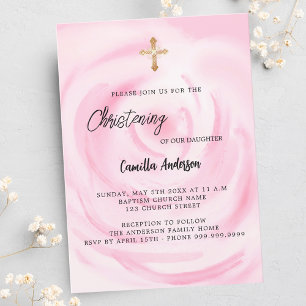 Postal De Invitación Chica floral rosa suave