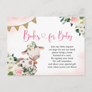 Postal De Invitación Chica Granja Rosa Baby Shower Libros Para Bebé Inv