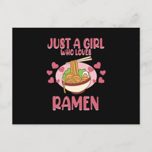 Postal De Invitación Chica que ama a Ramen Anime Kawaii Ramen Noodles G
