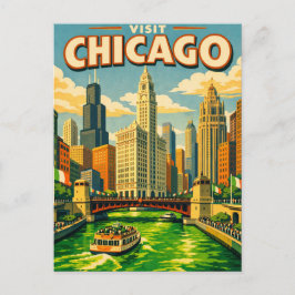 Postal De Invitación Chicago River Saint Patricks day postcard