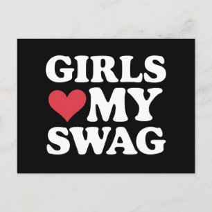 Postal De Invitación Chicas Aman Mi Corazón Swag Día de San Valentín