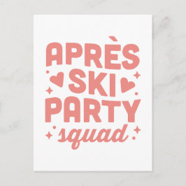 Postal De Invitación Chicas de la fiesta après ski equipo rosa estético