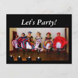 Postal De Invitación Chicas de la Sala de Baile "¡Vamos Fiesta!"
