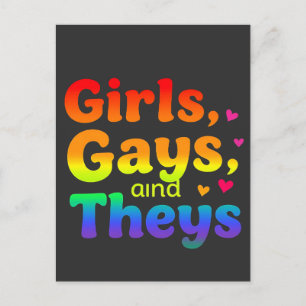 Postal De Invitación Chicas, gays y la inclusión del mes del Orgullo LG