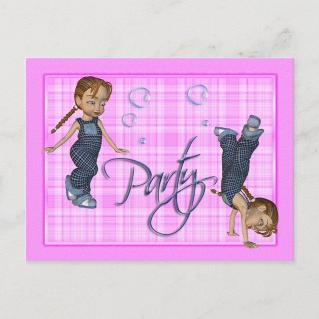 Postal De Invitación Chicas solo quieren divertirse, Fiesta invita (Anverso)