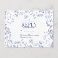Chinoiserie Azul Francés Floral Victoriano RSVP