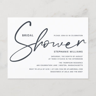 Postal De Invitación Chorro Nupcial de Caligrafía Moderna Simple