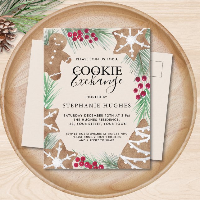 Postal De Invitación Christmas Cookie Exchange Party  (Subido por el creador)
