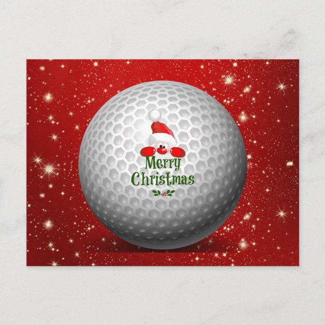 Postal De Invitación Christmas Greetings to Golfer (Anverso)