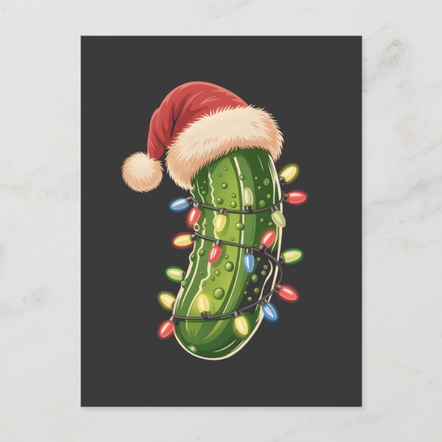 Postal De Invitación Christmas Pickle Pickle In Xmas Light Pickle  (Anverso)