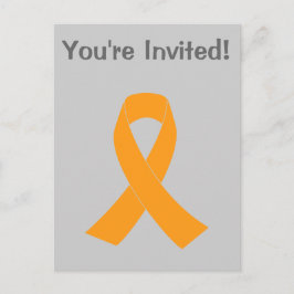 Postal De Invitación Cinta de Conciencia naranja - Leucemia, EM