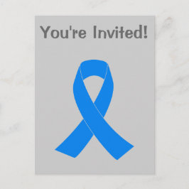 Postal De Invitación Cinta de sensibilización azul
